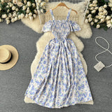 Sexy Straps Summer Dress Women Floral Holiday Dress HZ1022