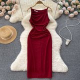 Sexy Silk Satin Dress Summer Women Holiday Dress HZ1022