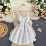 Sexy Spaghetti Straps Lace Short Dress Women Holiday Dress HZ1022
