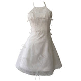 Fashion Niche Design Sense 2026 Summer New Pure White Bow French Dress Temperament 69633