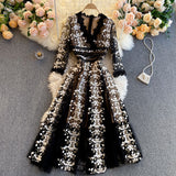 Cute embroidery floral dress women's dress HZ1022