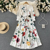 simple 3/4 sleeves summer women's dress HZ1022