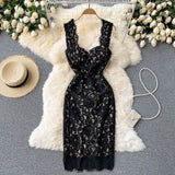 Sexy spaghetti straps summer lace dress women's dress HZ1022