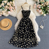 Cute spaghetti straps floral dress women's dress HZ1022