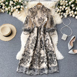 Cute long sleeves lace dress women's dress HZ1022