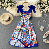 Vintage Straps Cute Summer Boho Dress Women Holiday Dress HZ1022