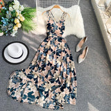 Sexy Spaghetti Straps Summer Backless Floral Dress Hot Women Dress HZ1022