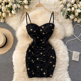 Sexy Straps Summer Short Star Dress Women Holiday Dress HZ1022