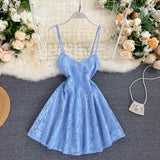 Sexy Spaghetti Straps Lace Short Dress Women Holiday Dress HZ1022