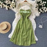 Cute Spaghetti Straps Short Floral Dress Women Dress HZ1022