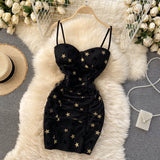 Sexy Straps Summer Short Star Dress Women Holiday Dress HZ1022