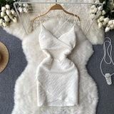 Sexy Spaghetti Straps Backless Short Women Dress HZ1022