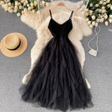 A line spaghetti straps dress women's dress HZ1022