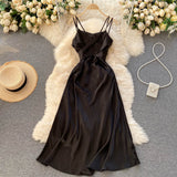Sexy A line spaghetti straps sage green summer dress women's dress HZ1022