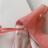 Qtevry Pavilion Lila 2025 Summer New Orange Pink Temperament V Collar Short Slim Slim Dress Dress Dress 69325