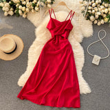 Sexy A line spaghetti straps sage green summer dress women's dress HZ1022