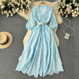 A line v neckline lace dress women's dress HZ1022