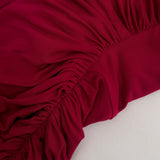 Qtevry Knitted Dress Long Sleeve Round Collar Temperament Tight Sexy Bag Hip Dress Folded Body Dress 69299