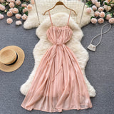 Sexy Spaghetti Straps Summer Blush Pink Dress Women Holiday Dress HZ1022