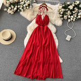 Sexy Spaghetti Straps Backless Summer Beach Dress Hot Women Dress HZ1022
