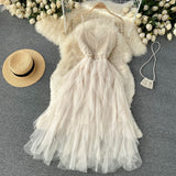 A line spaghetti straps dress women's dress HZ1022