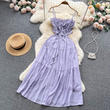 Sexy Spaghetti Straps Hot Backless Beach Dress Women Holiday Dress HZ1022
