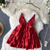 Sexy Spaghetti Straps Backless Short Summer Dress Women Holiday Dress HZ1022