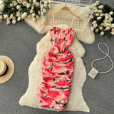 Sexy Spaghetti Straps Floral Dress Hot Women Dress HZ1022