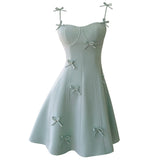 Qtevry Bow Bow To The Waist-Up Temperament Famous Birthday Dress Small Sling With Dress 68473