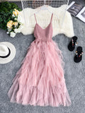 A line spaghetti straps blush pink summer dress women's dress HZ1022