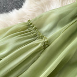Cute A line Sleeveless Backless Mint Green Summer Holiday Dress HZ1022