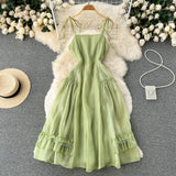 Cute A line Sleeveless Backless Mint Green Summer Holiday Dress HZ1022