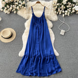 Cute A line Sleeveless Royal Blue Summer Holiday Dress HZ1022