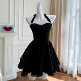 Qtevry And Summer New Fashion Hanging Neck Sexy Bare Shoulder Perspective Small Dress Two Sets Of Set Party Skirt 67889