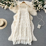 Cute A line Sleeveless Ruffles Dress Beach Summer Holiday Dress HZ1022