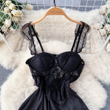 Sexy Spaghetti Straps Hot Lace Dress Women Holiday Dress HZ1022