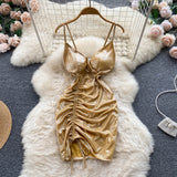 Sexy Straps Ruffles Dress Tight Women Holiday Dress HZ1022