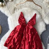 Sexy Spaghetti Straps Backless Short Summer Dress Women Holiday Dress HZ1022