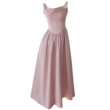 Sleeveless Dress French Light Dress Tied Princess Dress Big Pink Waist Birthday Dress Women Summer 69394