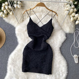 Sexy Spaghetti Straps Backless Short Women Dress HZ1022