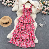 Cute Straps Summer Floral Dress Hot Women Dress HZ1022