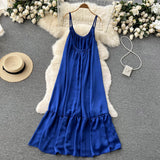 Cute A line Sleeveless Royal Blue Summer Holiday Dress HZ1022