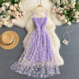 Cute spaghetti straps floral dress women's dress HZ1022