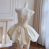Qtevry Light Luxury Collar Small Dress Dress Dress Princess Fish Bone High-Waisted Slings Fluffy Skirt A Skirt 69239