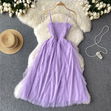 Cute A line Sleeveless Tulle Dress Beach Summer Holiday Dress HZ1022