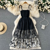 Sexy spaghetti straps summer black dress women's dress HZ1022