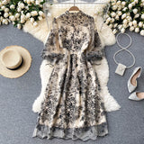 Cute long sleeves lace dress women's dress HZ1022