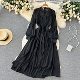 simple long sleeves chiffon summer women's dress HZ1022