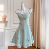 Qtevry Bow Bow To The Waist-Up Temperament Famous Birthday Dress Small Sling With Dress 68473