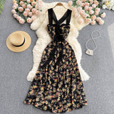 Cute Floral Summer Beach Women Dress HZ1022